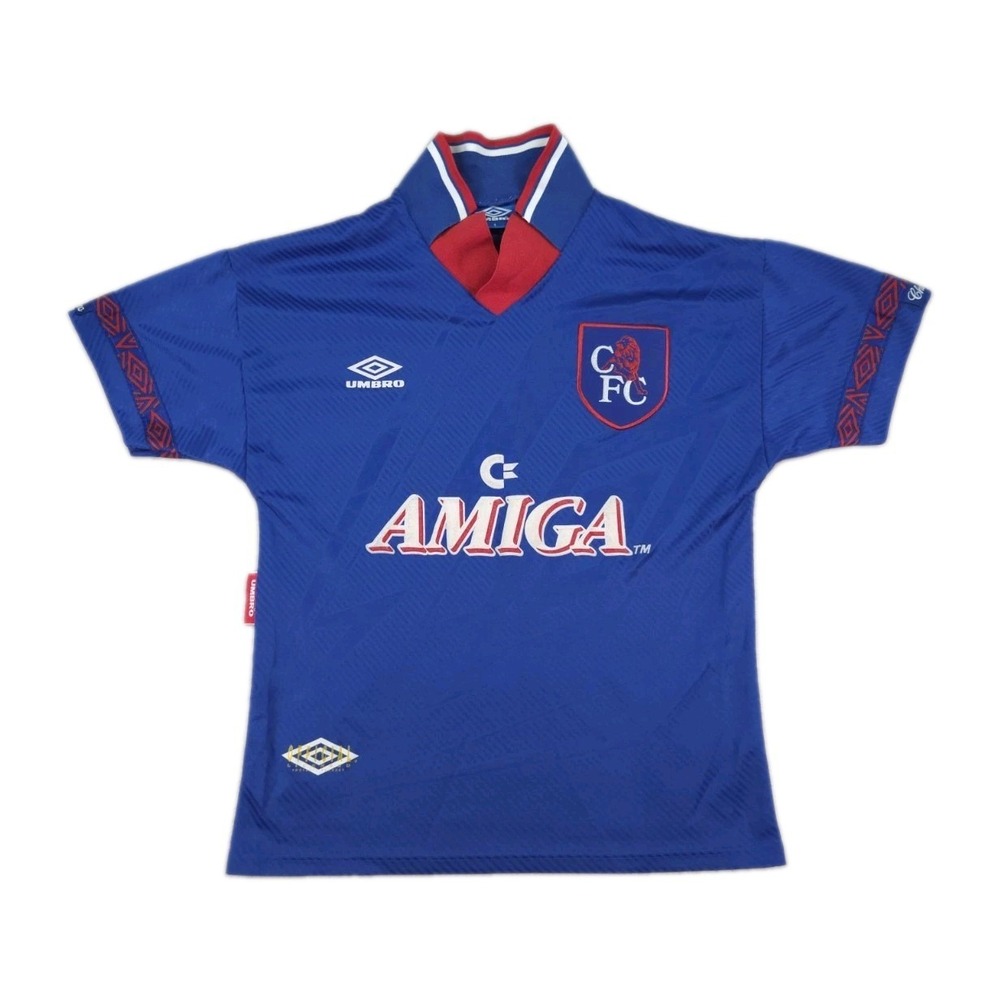 Vintage Chelsea Home Football 1993 Soccer Umbro Blue Jersey Mens Small